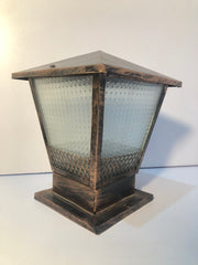 Rustic Garden Pillar Light – Decorative Metal Cut Design