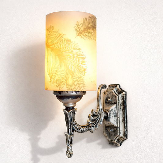Vintage Feather Glass Wall Sconce Light for Elegant Home Lighting