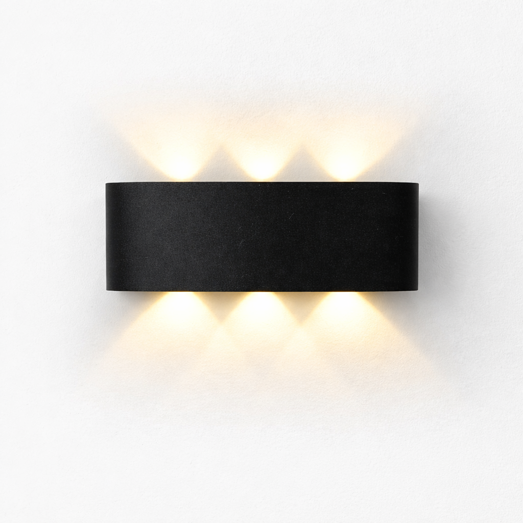 4+4 LED outdoor wall light with golden up down glow
