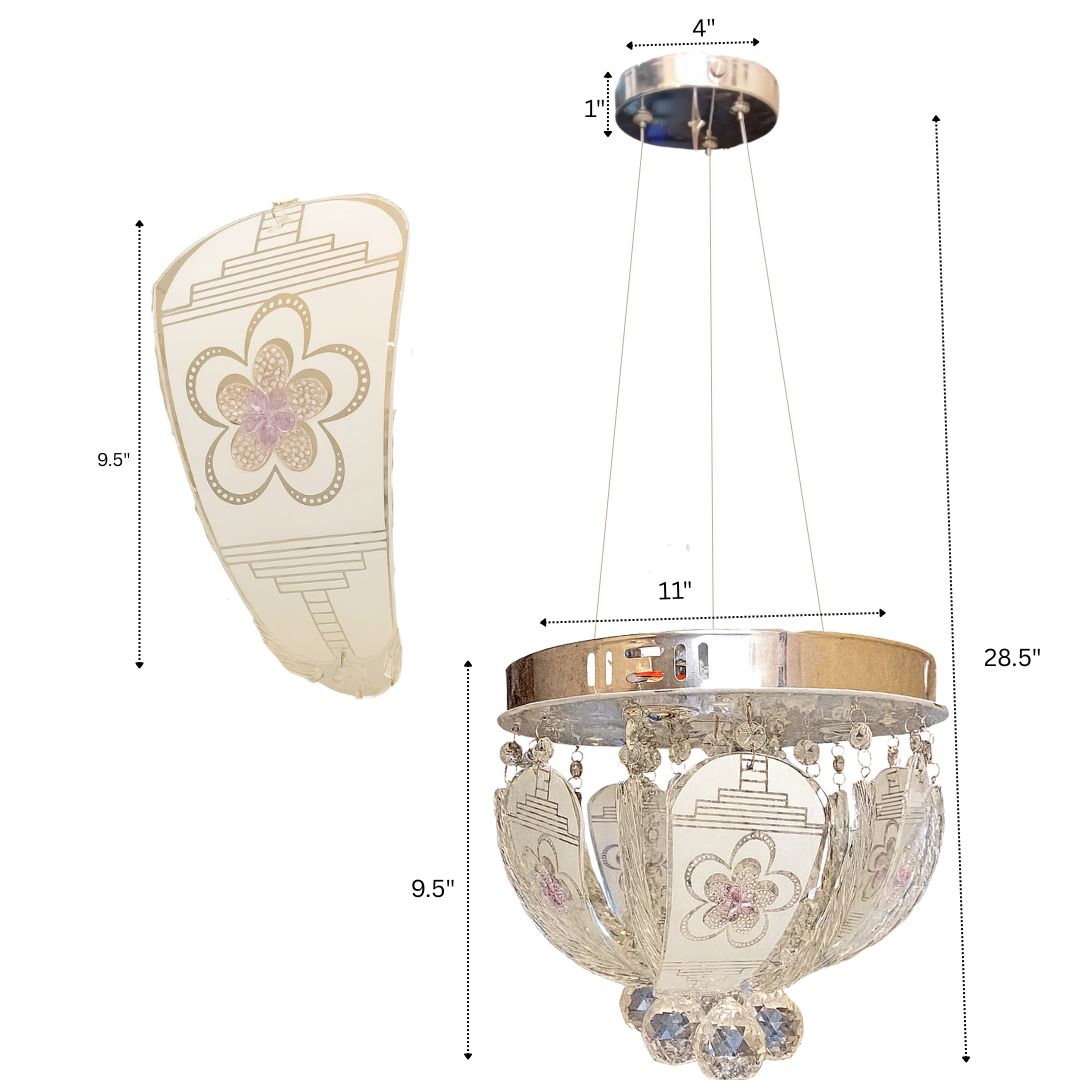 Detailed shot of luxury crystal chandelier for elegant home interiors