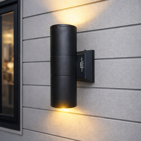 Minimalist black wall lamp for modern home exterior