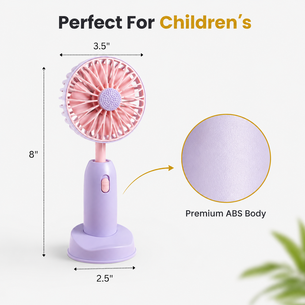 Rechargeable Mini Table Fan with Type-C Charging & Stand