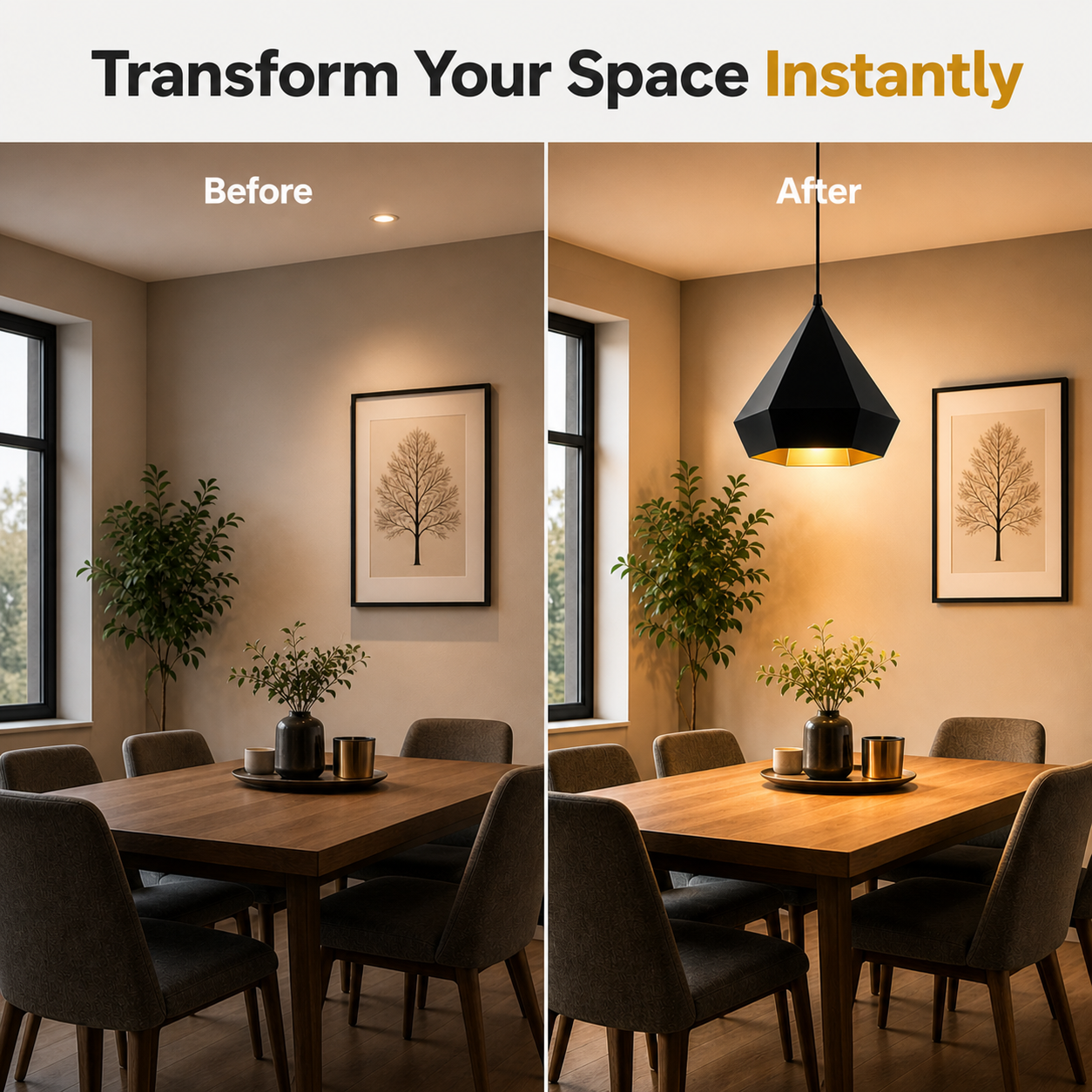 matte black hanging light fixture for contemporary interiors