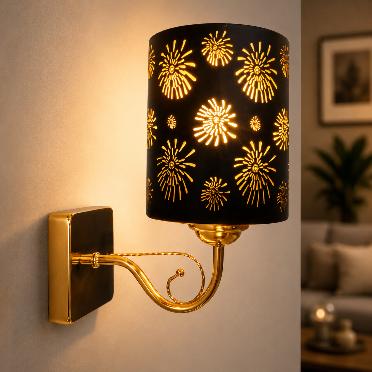 Metal Wall Sconce Light with Decorative Shade for Interiors