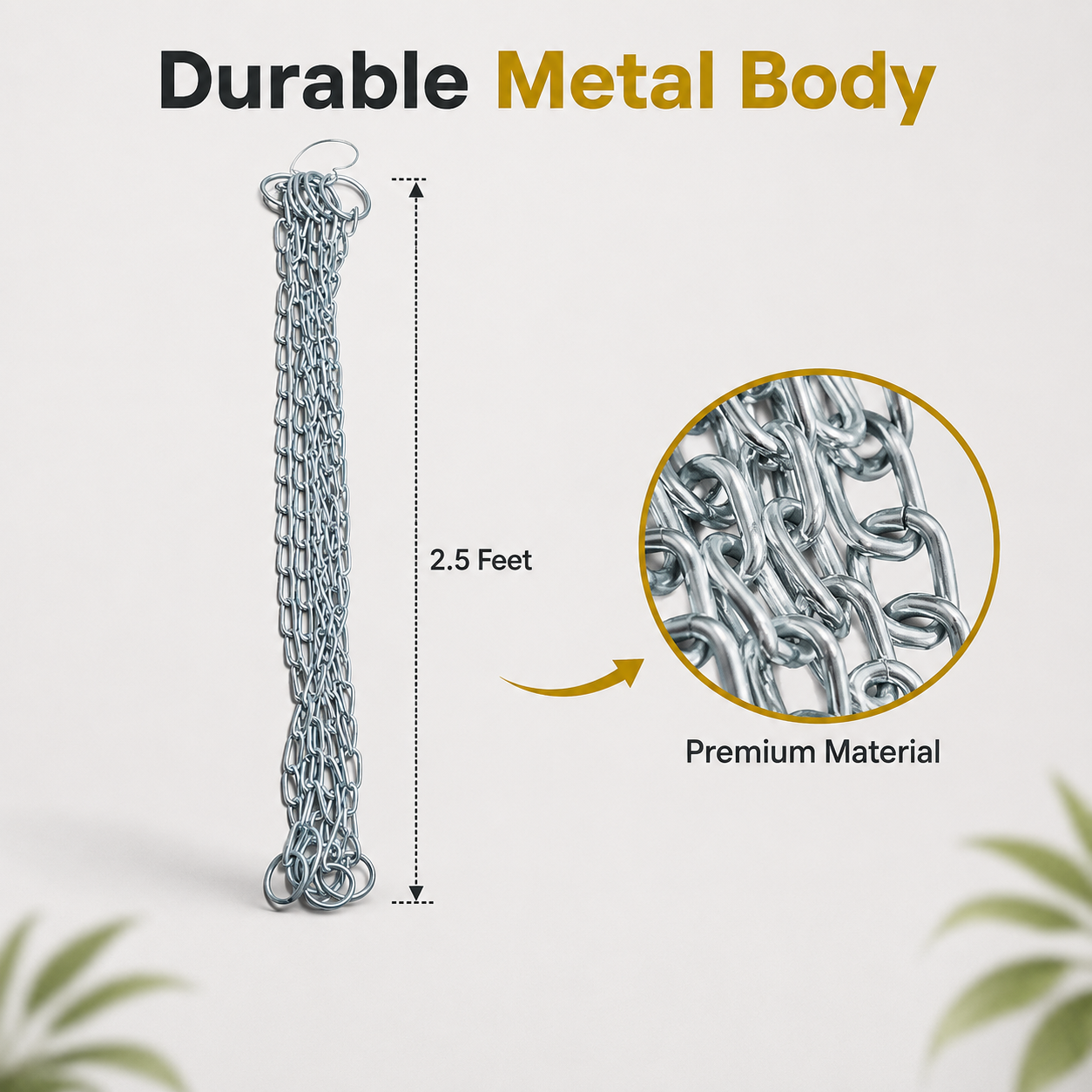 Pendant Light Hanging Steel Chain | Heavy-Duty Metal Suspension Kit