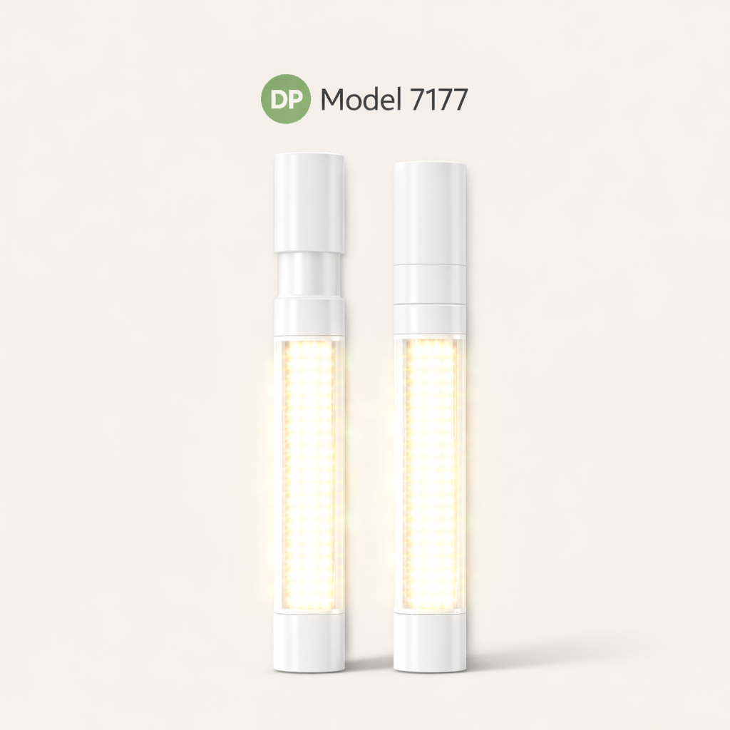 Two LED light bulbs with a brand logo on a white background