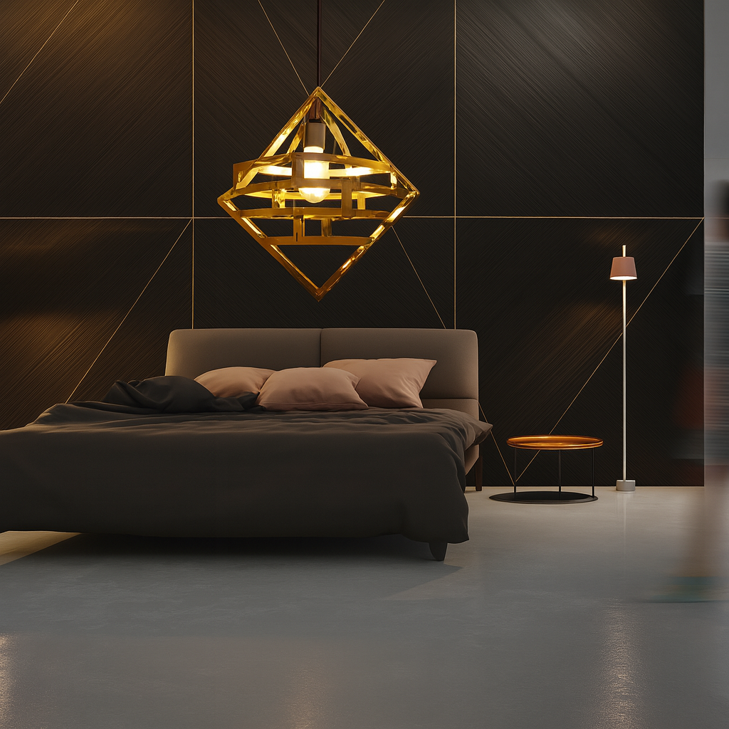 Stylish hanging light fixture for living room or bedroom décor