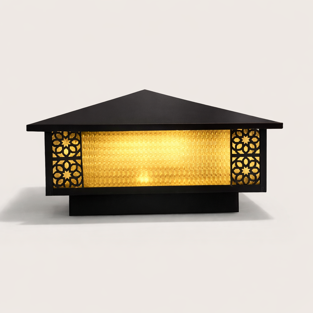 Modern gate pillar lamp with warm LED outdoor light