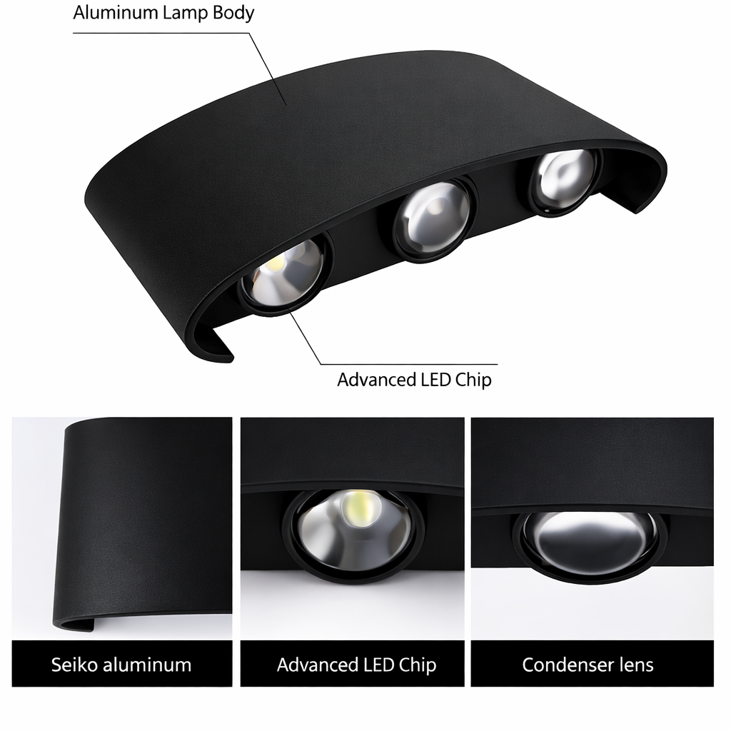 Black lamp with labeled parts on a white background