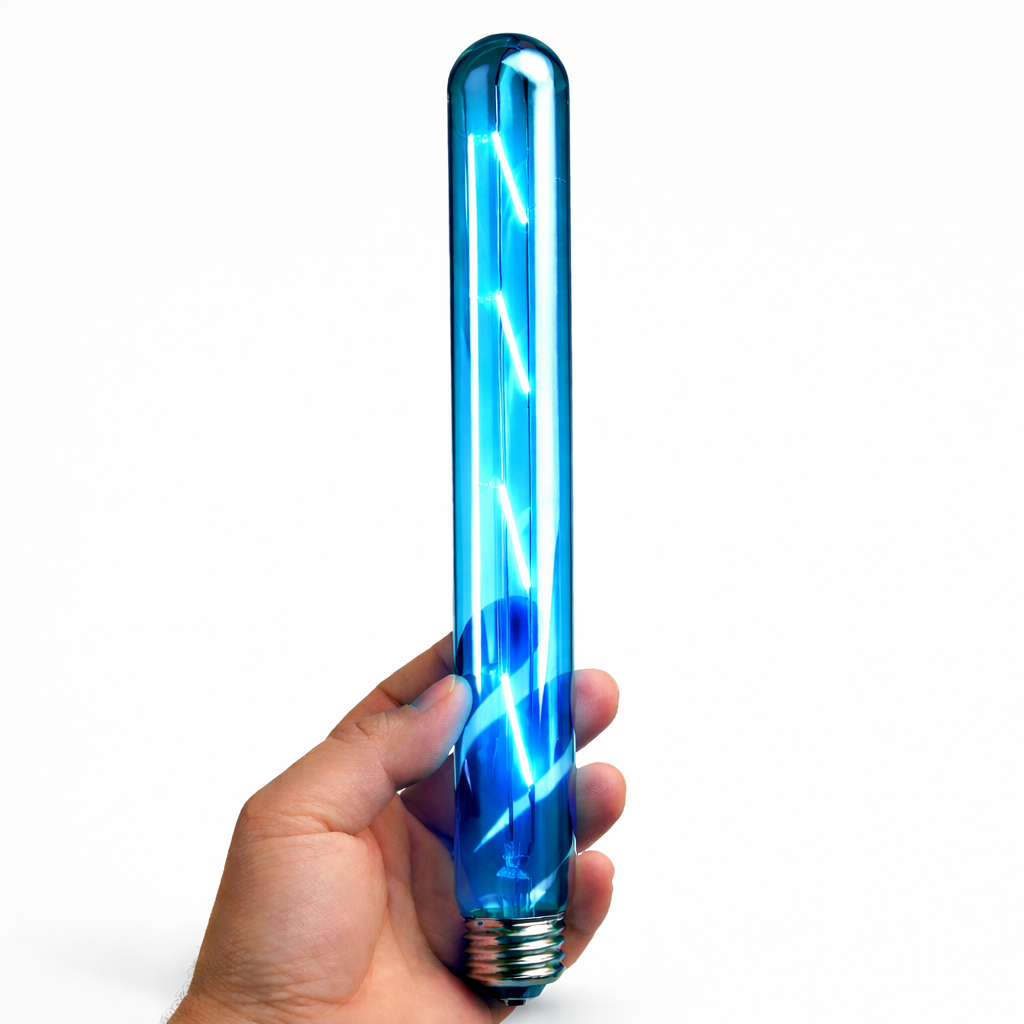 Edison tube filament bulb with decorative ambient glow