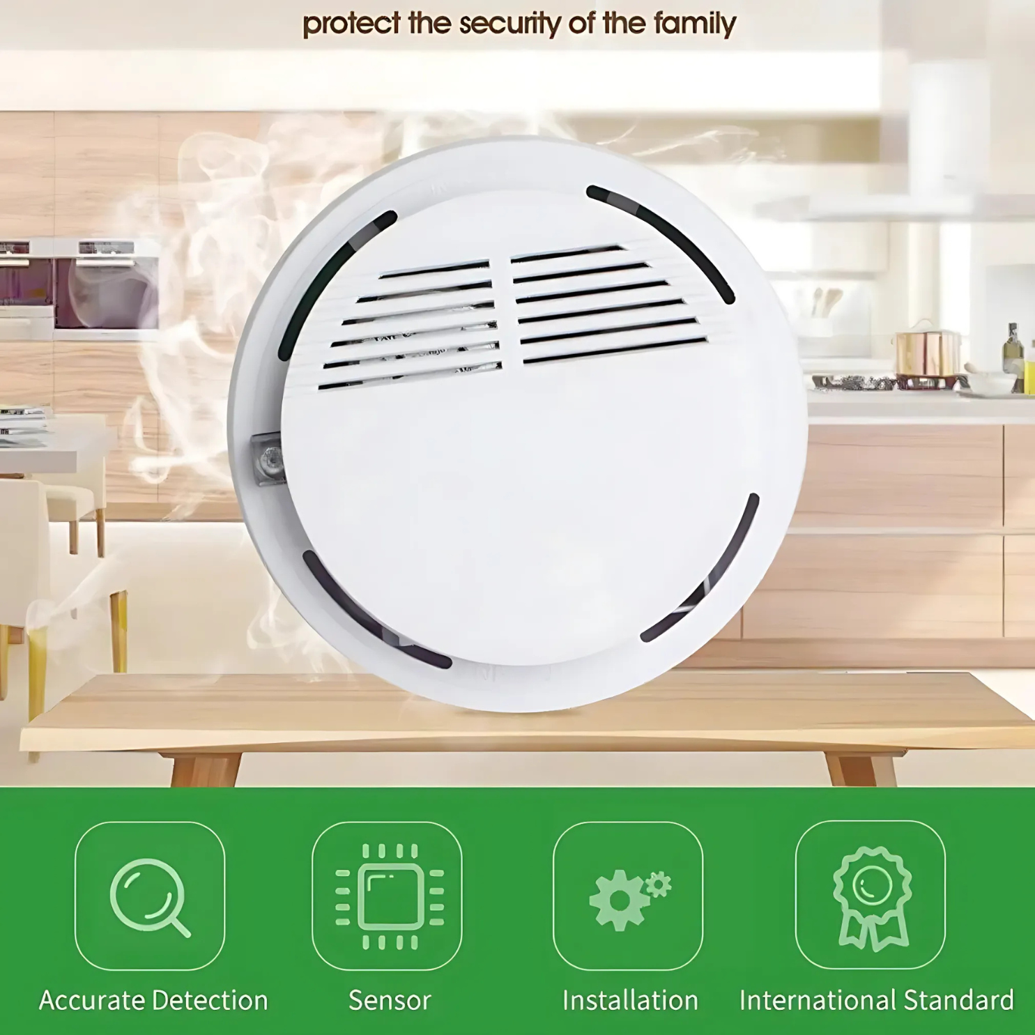Fire Alarm Detector for Home Office Security Photoelectric Smoke Alarm