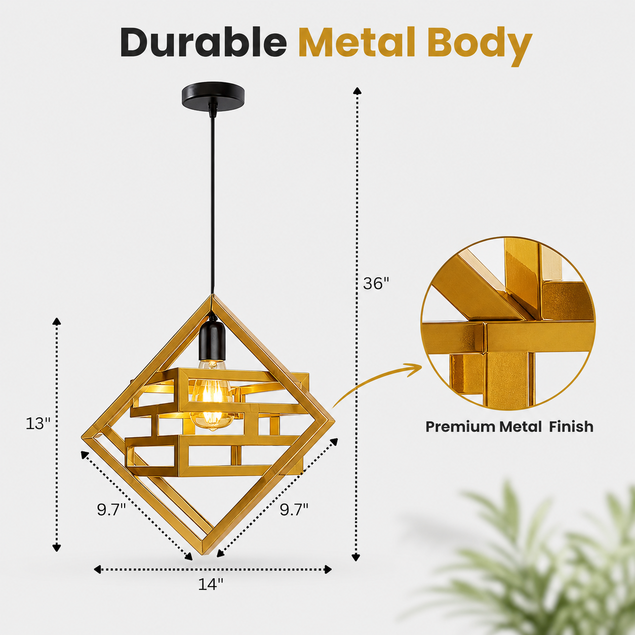 Luxury gold hanging light for kitchen and dining space