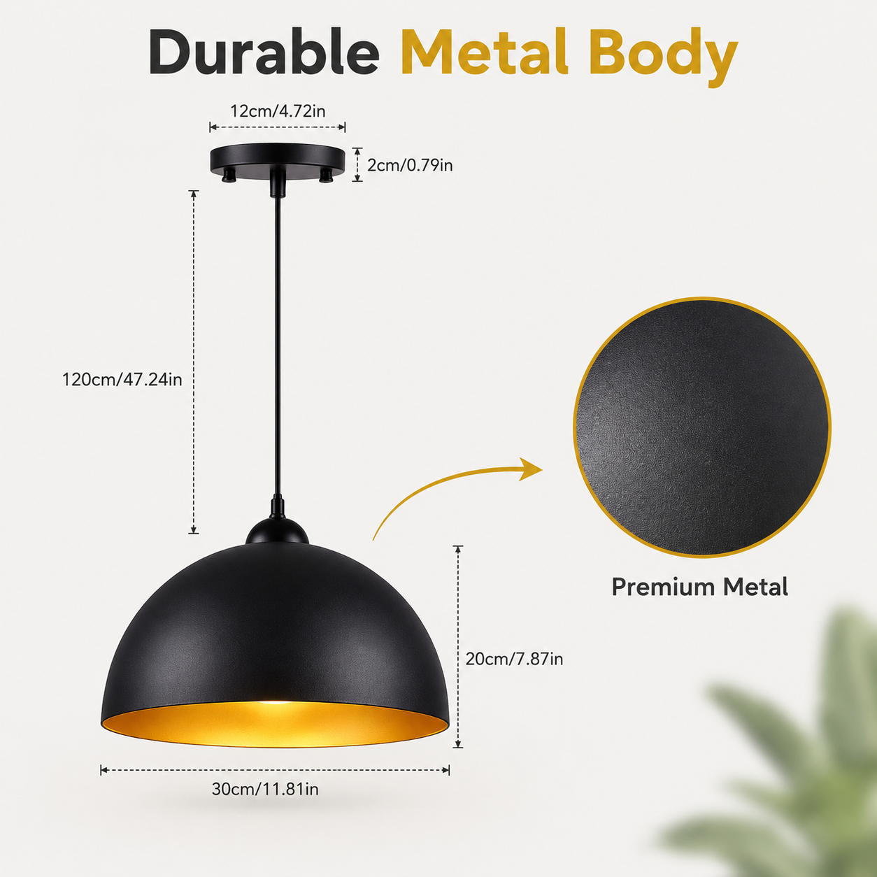 Stylish metal pendant ceiling light for kitchen island illumination