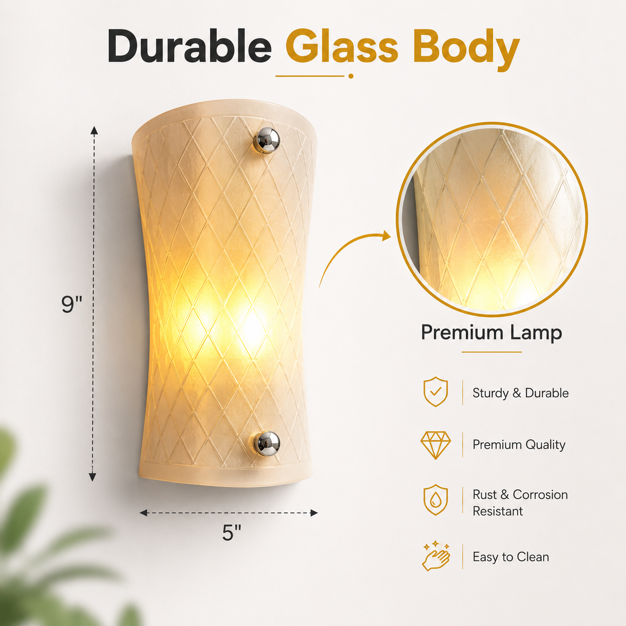 Modern Glass Wall Light Frosted Panel for Living Room Glow