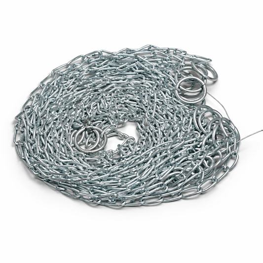 “Heavy duty steel chain with ring for hanging chandeliers”