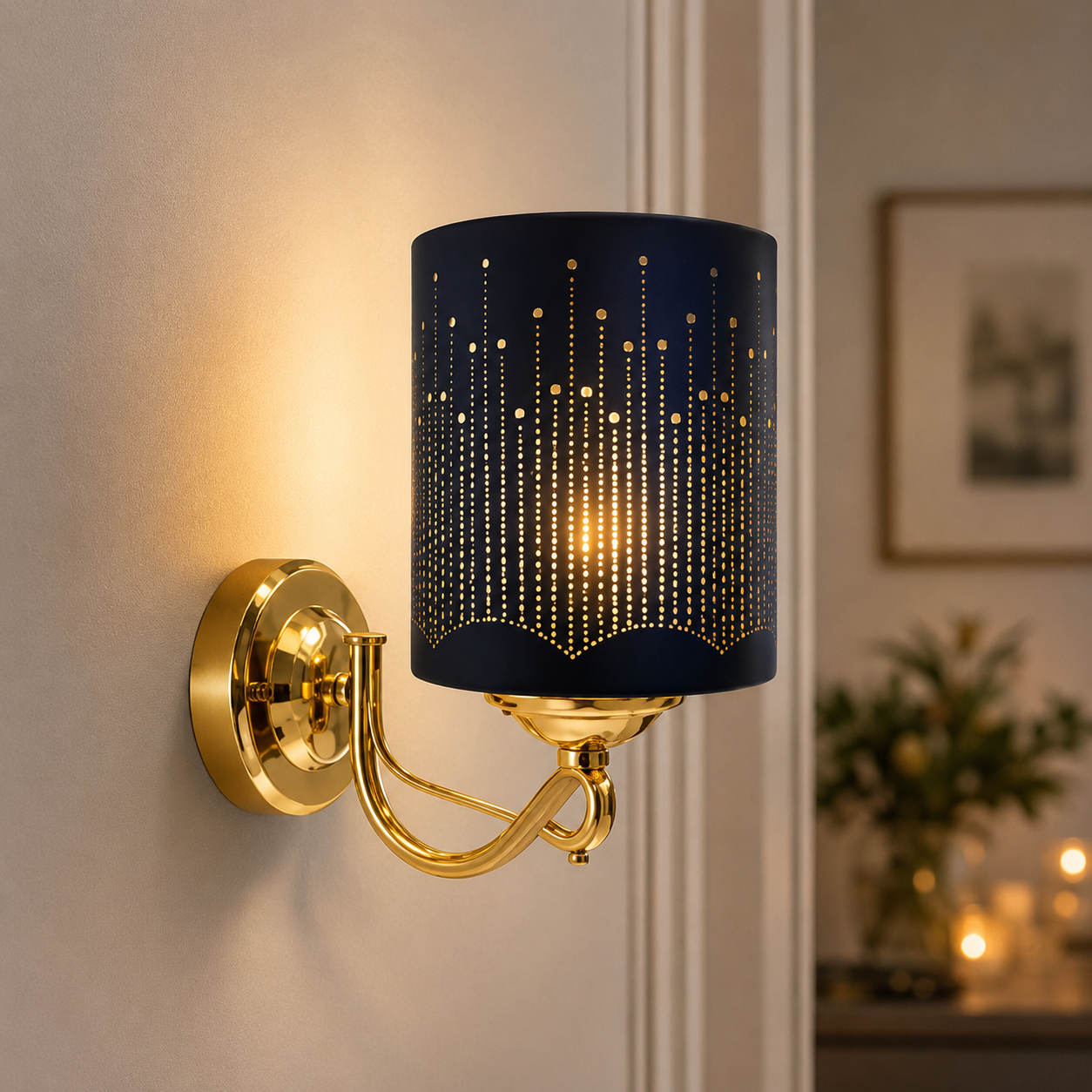 Premium Gold Wall Sconce Metal Star Shade Luxury Lighting