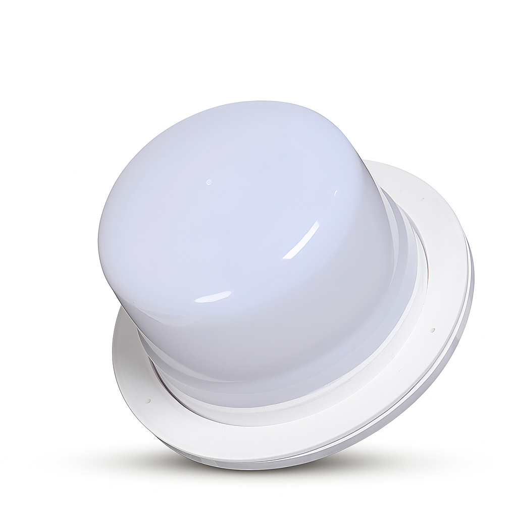 White light bulb on a white background