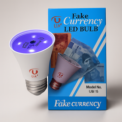 Compact currency verification LED bulb with blue light