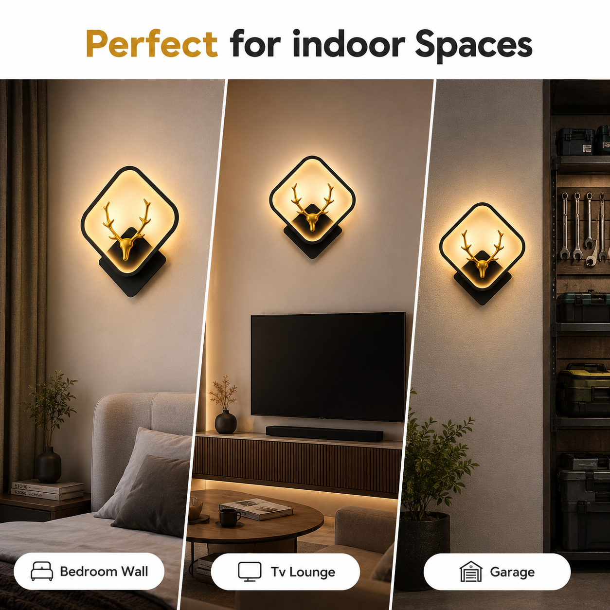LED Deer Wall Light Metal Decorative Wall Sconce for Modern Interiors