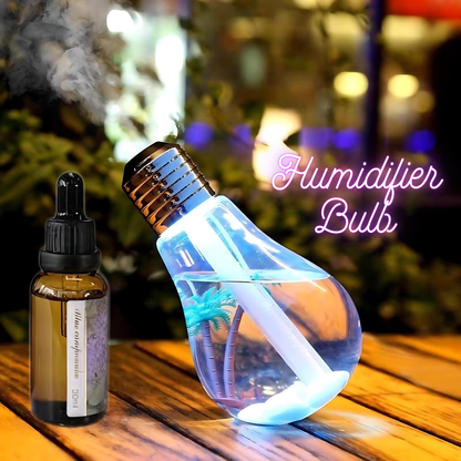 Bulb Humidifier 400ml - 7-Color USB Portable Spray for Baby, Bedroom, Office & Car