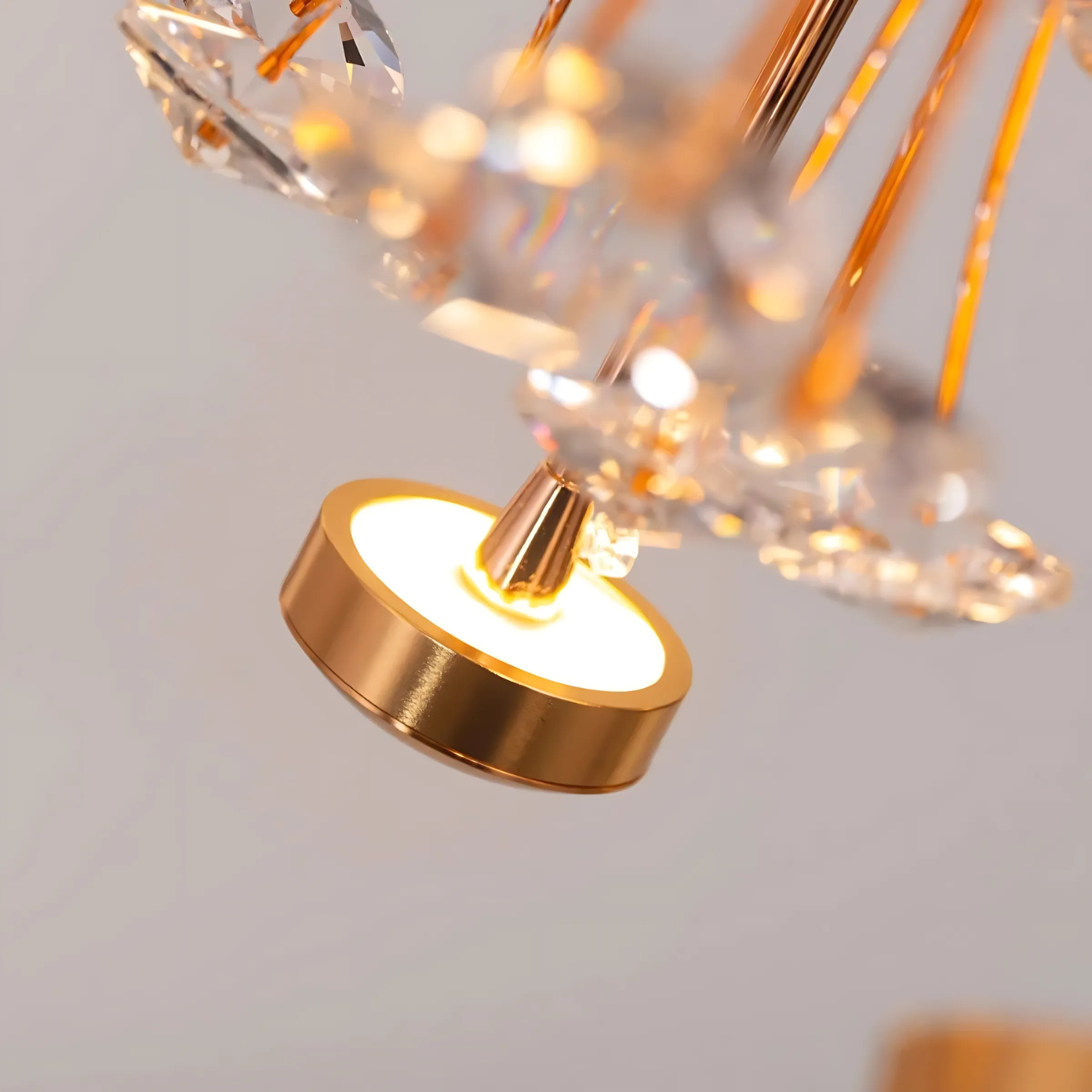Crystal Flower Chandelier Jhoomer for Home Decor (Golden, 2 feet)