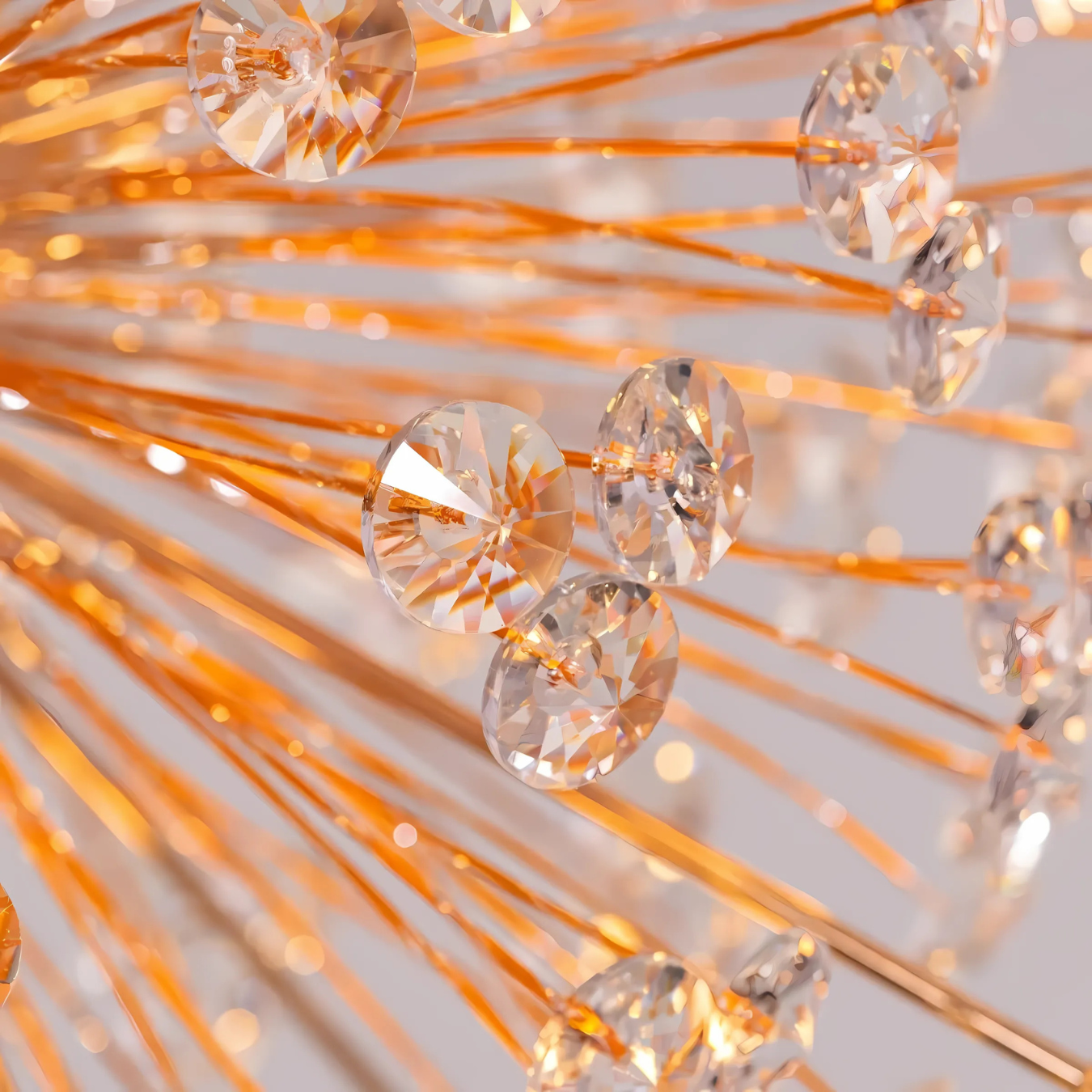 Crystal Flower Chandelier Jhoomer for Home Decor (Golden, 2 feet)