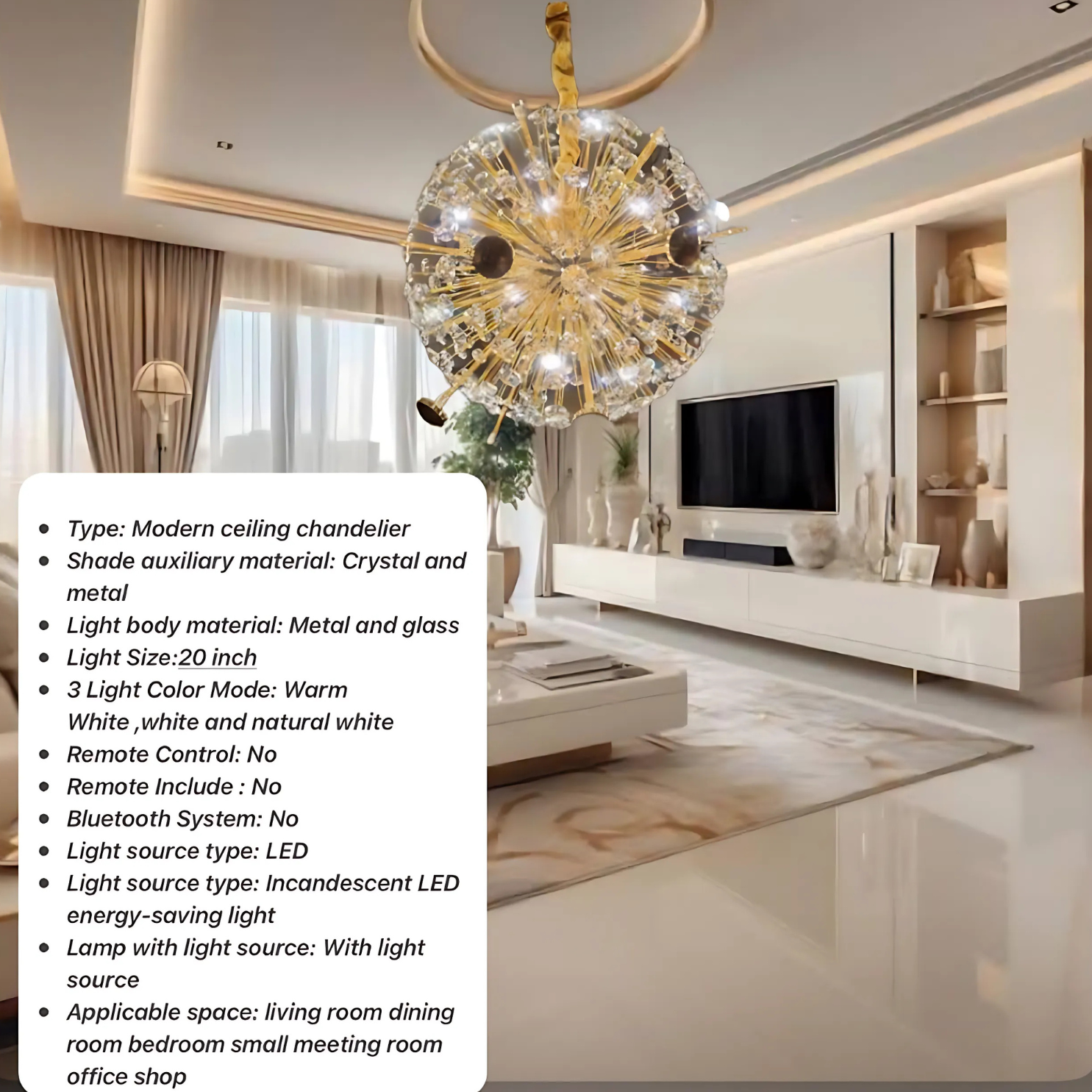 Crystal Flower Chandelier Jhoomer for Home Decor (Golden, 2 feet)