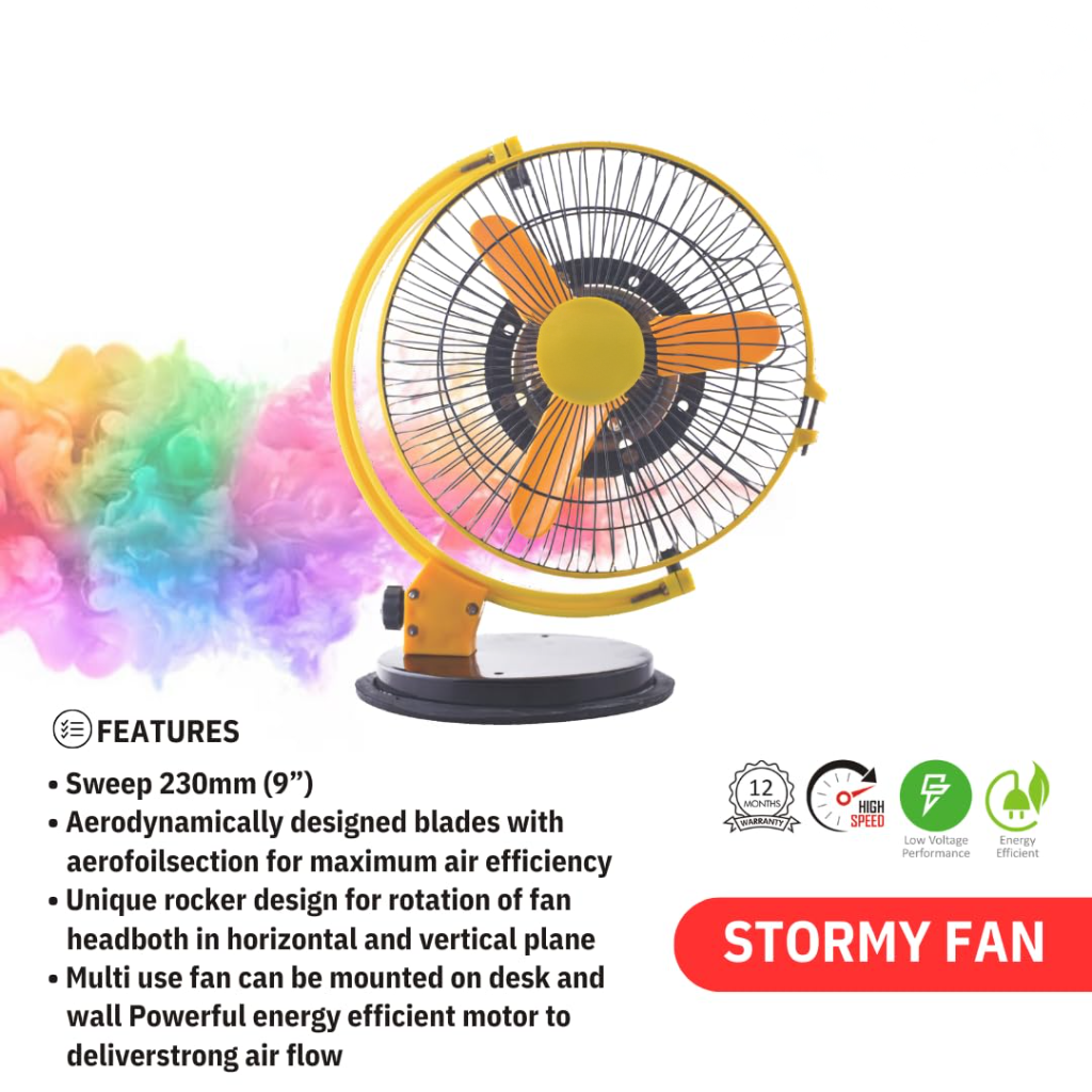 DC Multipurpose Portable 360° Fan for Home & Office