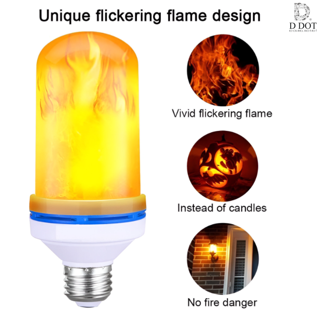 "LED Flame Effect Light Bulbs - 4 Modes with Upside Down Effect for Atmospheric Lighting"