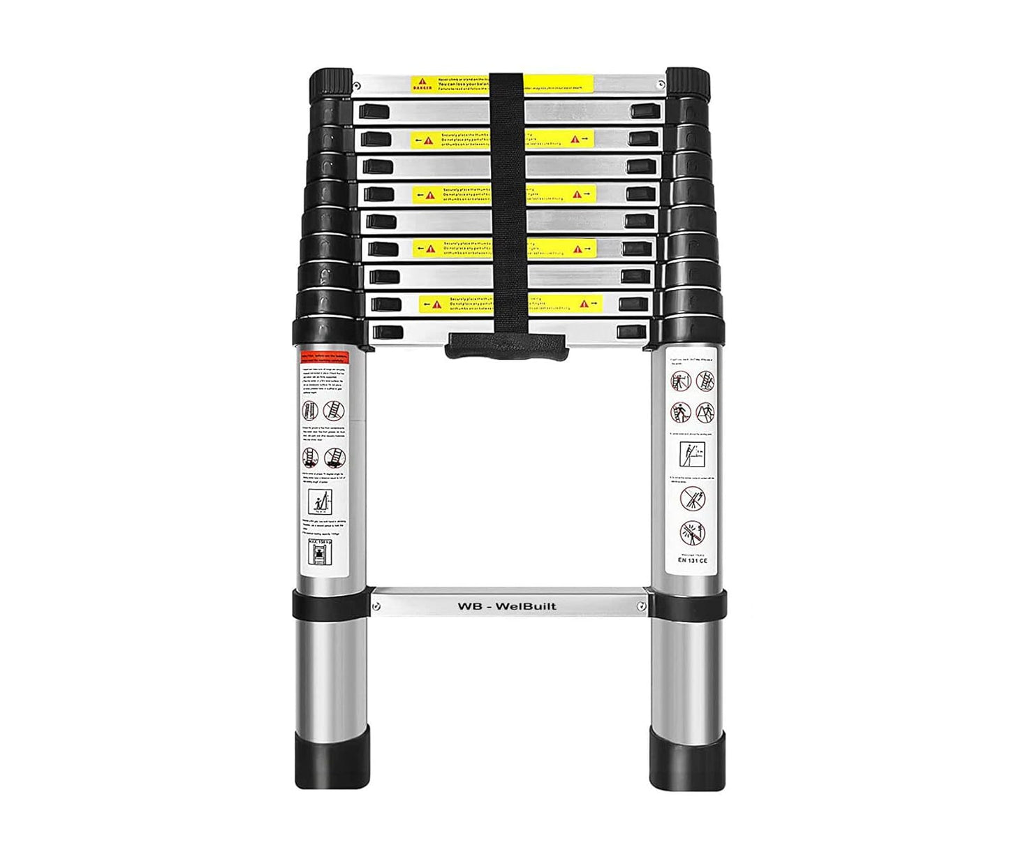 Portable Telescopic Aluminum Ladder (18F), Multipurpose Step Ladder for Home & Outdoor use