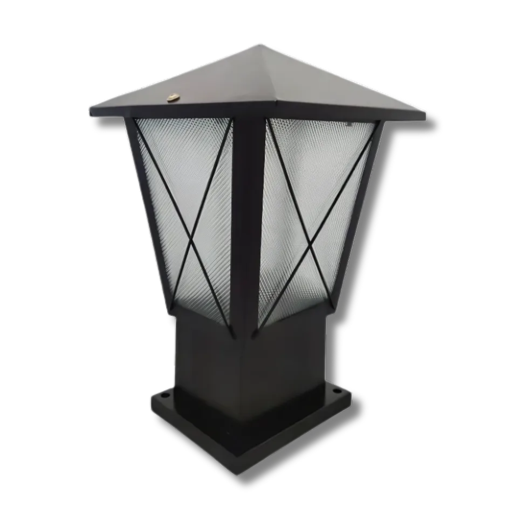 Matte Black Outdoor Gate Light – Frosted Glass