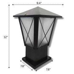 Matte Black Outdoor Gate Light – Frosted Glass