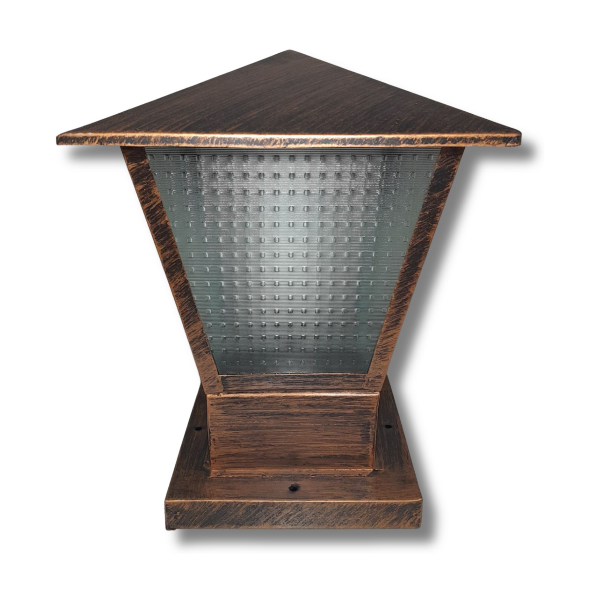 Rustic Garden Pillar Light – Decorative Metal Cut Design