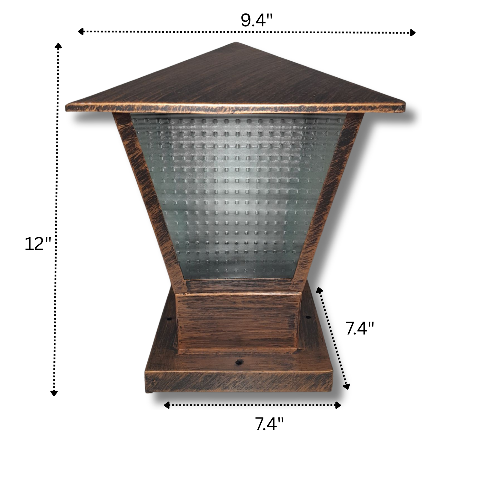 Rustic Garden Pillar Light – Decorative Metal Cut Design