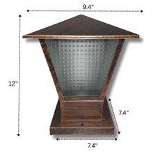 Rustic Garden Pillar Light – Decorative Metal Cut Design