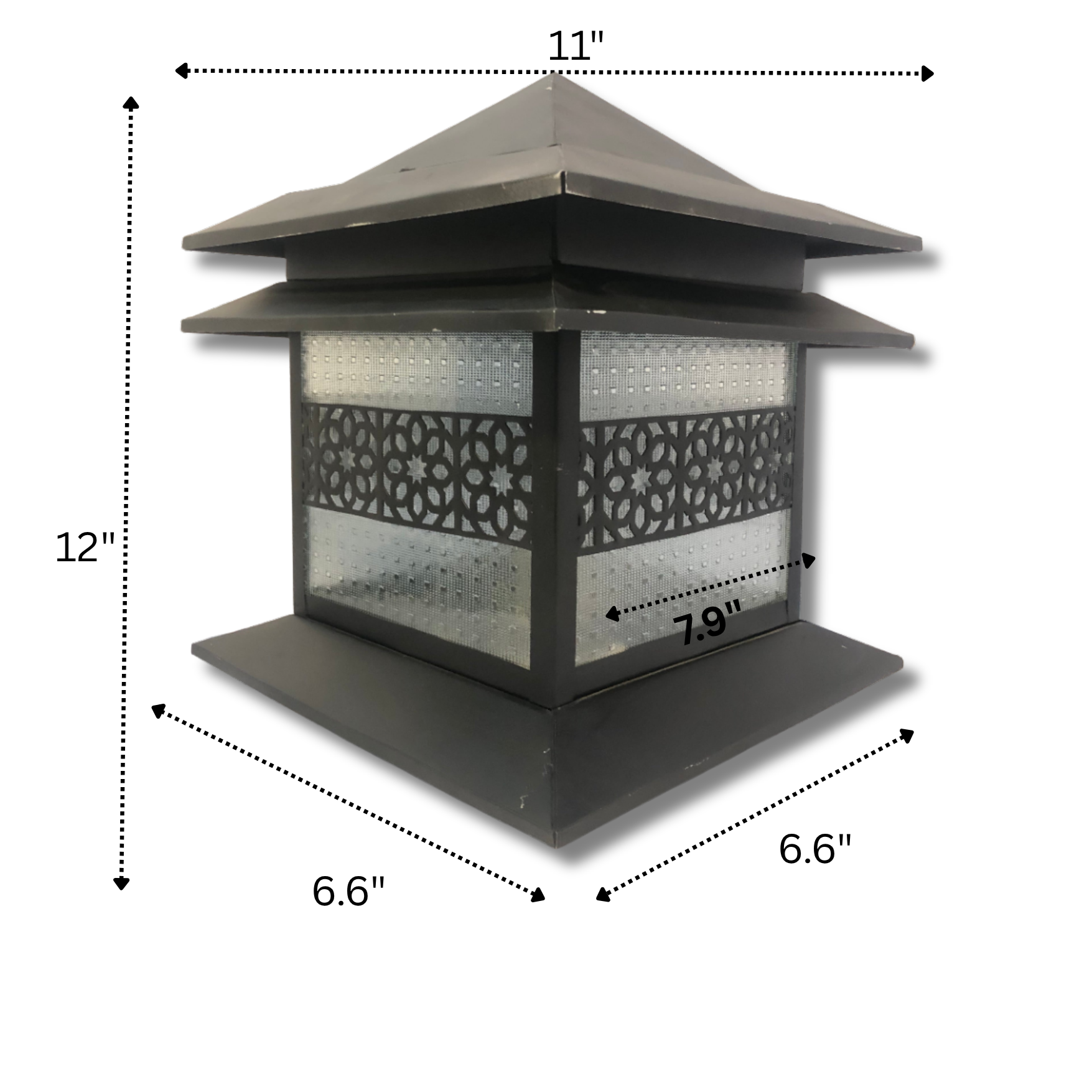 Lantern-Inspired Urban Column Light – Premium Black Finish