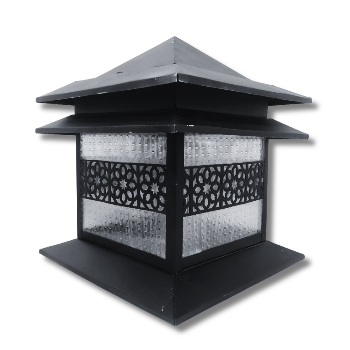 Lantern-Inspired Urban Column Light – Premium Black Finish