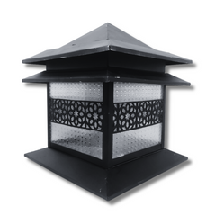 Lantern-Inspired Urban Column Light – Premium Black Finish
