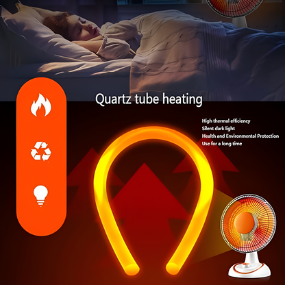 Portable Electric Halogen Infrared Silent Stand Heater 360° Moveable Energy Efficient