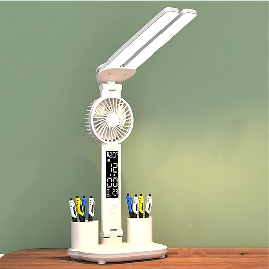 Double Head Foldable LED Desk Lamp with Smart LED Display