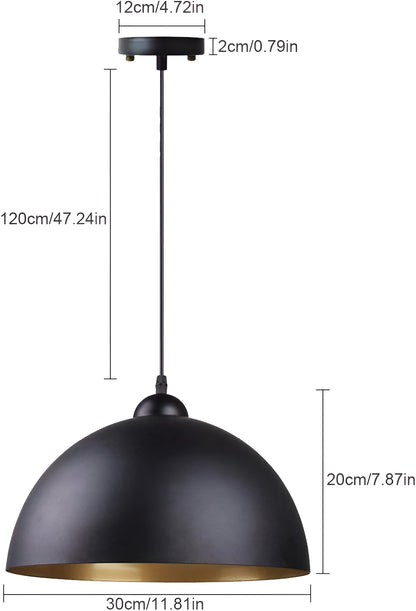 Industrial Lampshades for Ceiling Lights - Black Pendant Light Shade for Modern Interiors