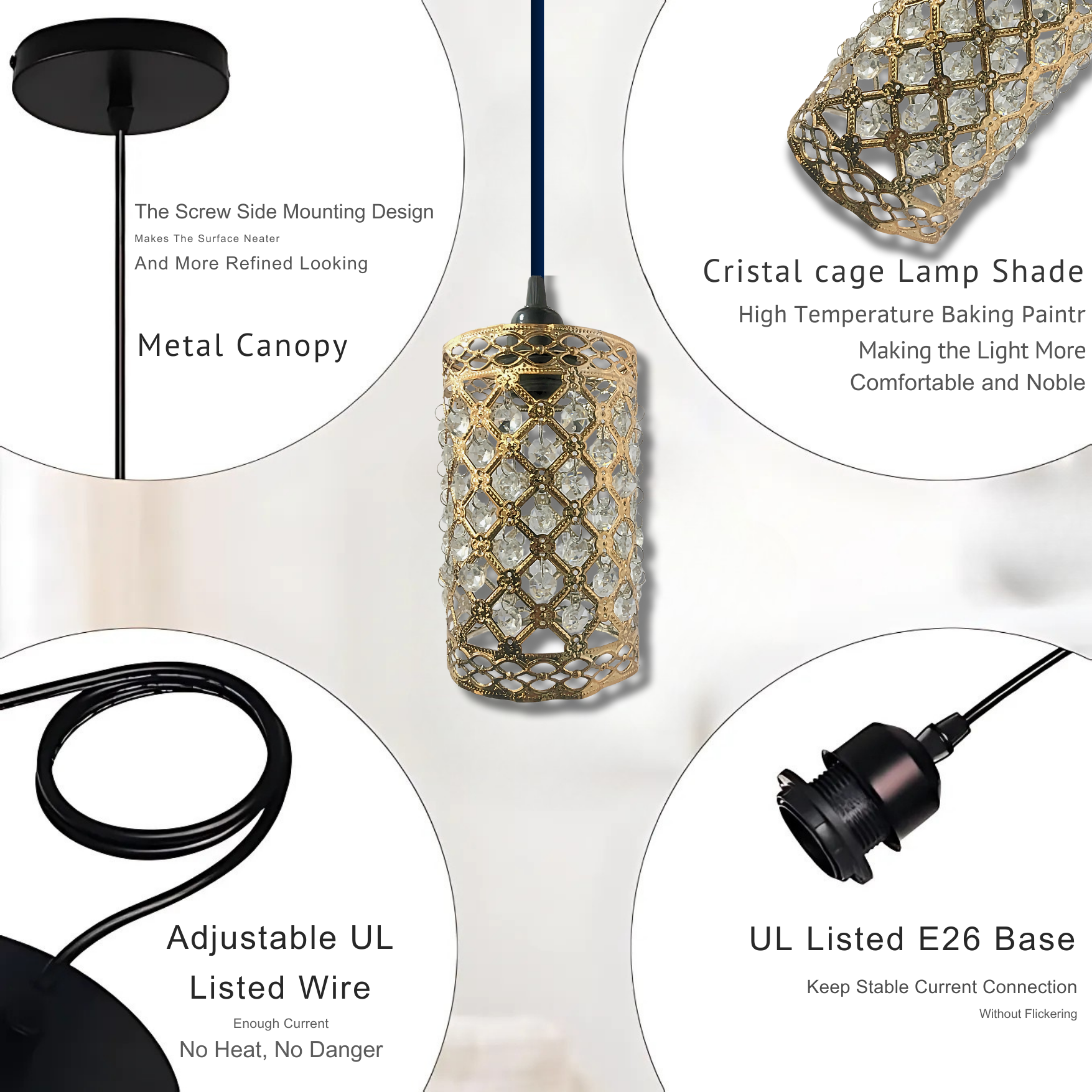 3-Lights Round Cluster Cylinder Chandelier