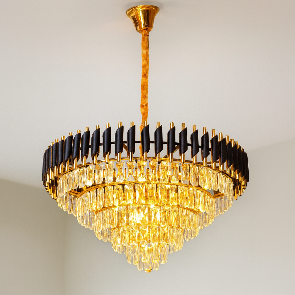 Modern 760mm crystal chandelier for luxury living and dining rooms