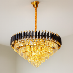 Modern 760mm crystal chandelier for luxury living and dining rooms