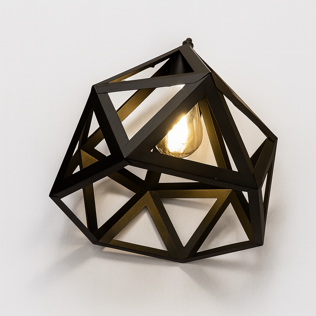 Modern geometric pendant light with exposed bulb for elegant interiors