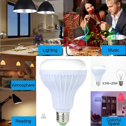 3-in-1 Music LED Bulb with Bluetooth Speaker & Remote | Transform Your Space with Sound & Light | Shop Now