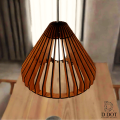 Classic Single Wooden Hanging Shade Pendant Lighting for Farmhouse