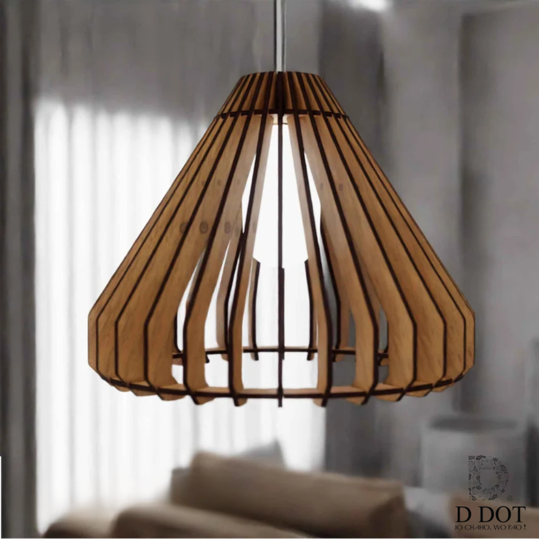 Classic Single Wooden Hanging Shade Pendant Lighting for Farmhouse