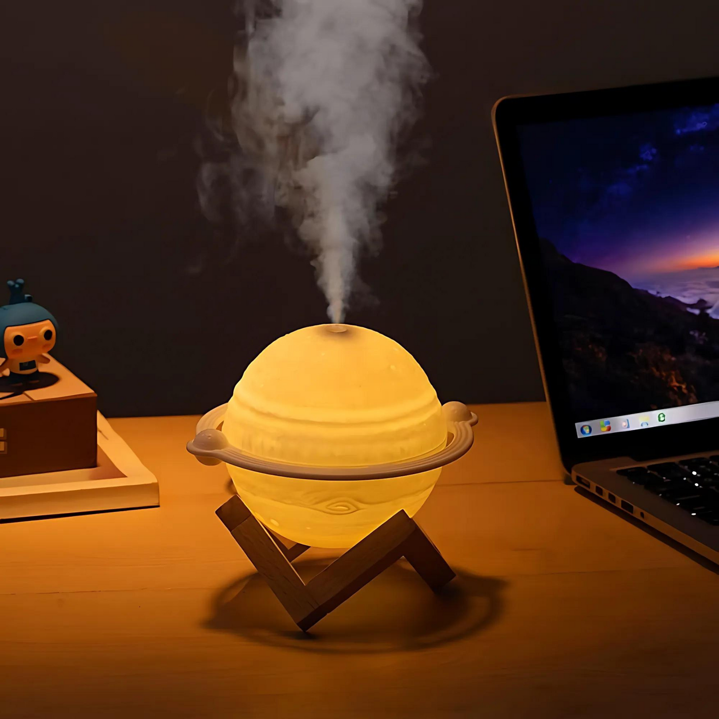 2-in-1 Moon Lamp & Cool Mist Humidifier with Oil Diffuser with LED Night Light