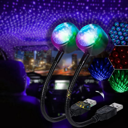 USB Car Atmosphere Star Light - Magical Ambiance with Mini LED Star Projection Lamp